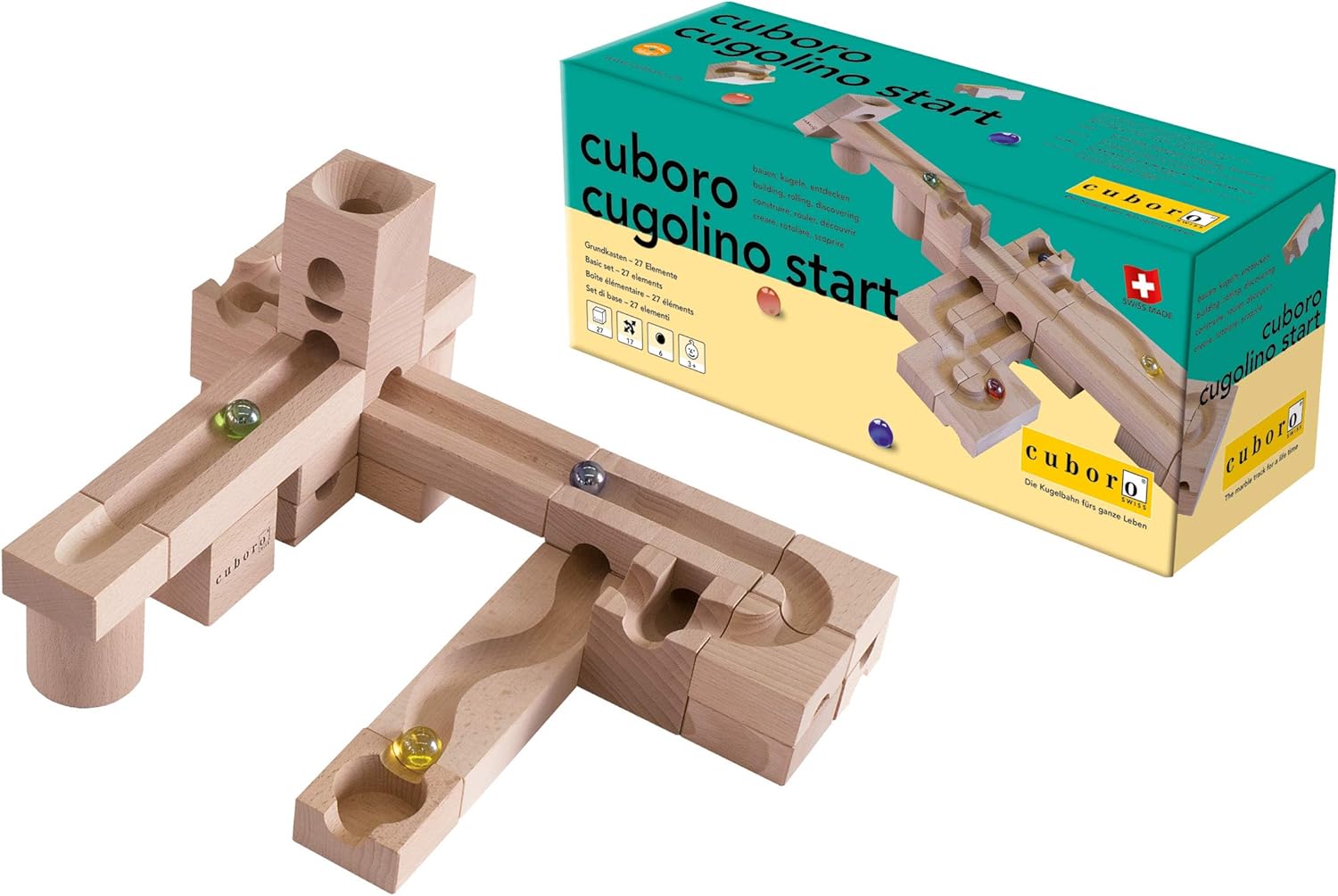 Cuboro Cugolino Kugelbahn, Murmelbahn Holz FSC zertifiziert ab 3 Jahre