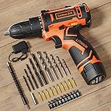 Drill Set, VIWKO 12V Cordless Drill with Battery