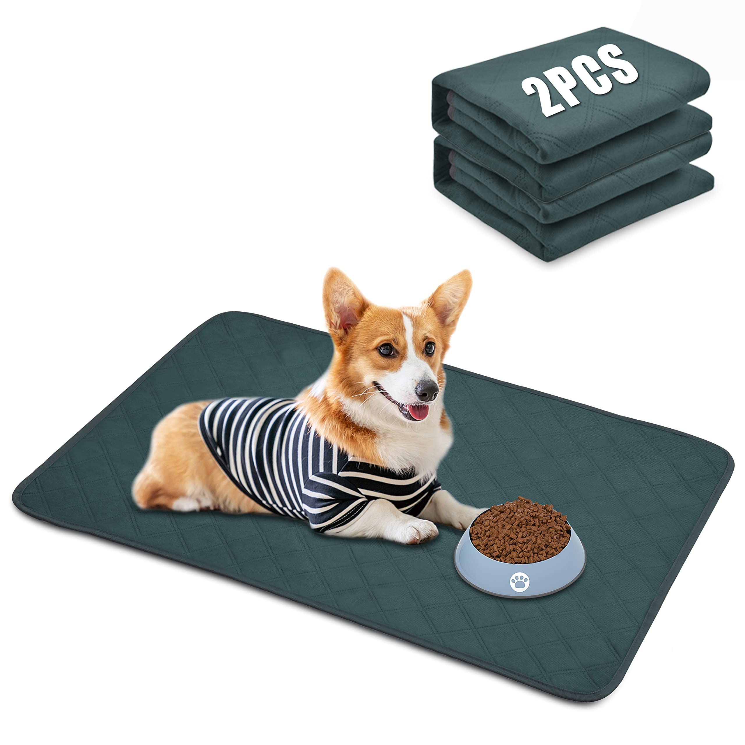 Reusable Dog Training Pads Washable Pee Pads Super Absorbency Pet Incontinence Pads Waterproof Dog Pee Mats 4 Sizes Suitable for Dogs, Cats, Guinea Pig and Rabbit Indoor Outdoor Car Travel