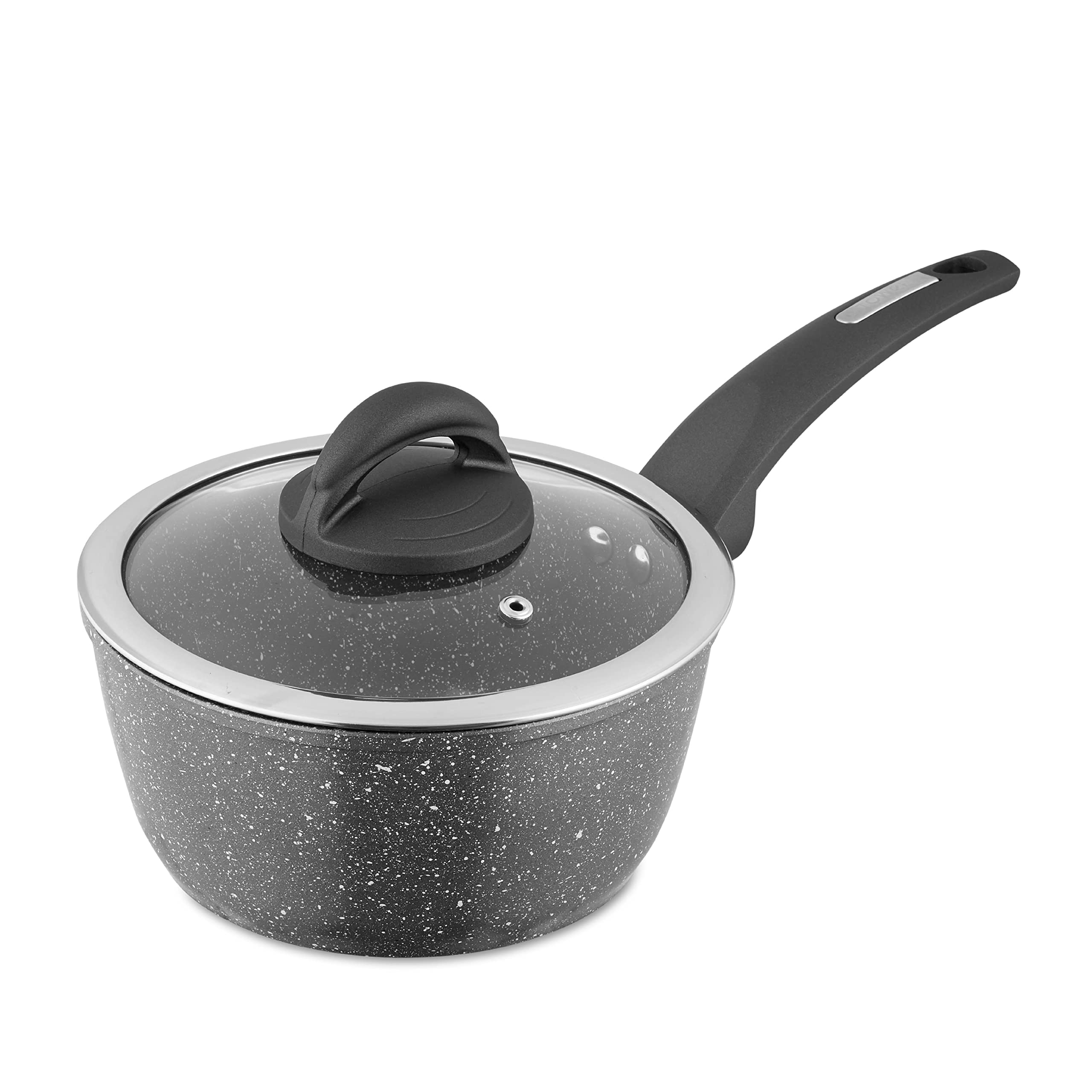 Tower T81217 Cerastone Forged Saucepan with Non-Stick Coating and Soft Touch Handle, Graphite, 18 cm