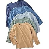 Butterblu London 5-Pack Long Sleeve T-Shirts 100% Organic Cotton for Baby, Toddler, Girls & Boys