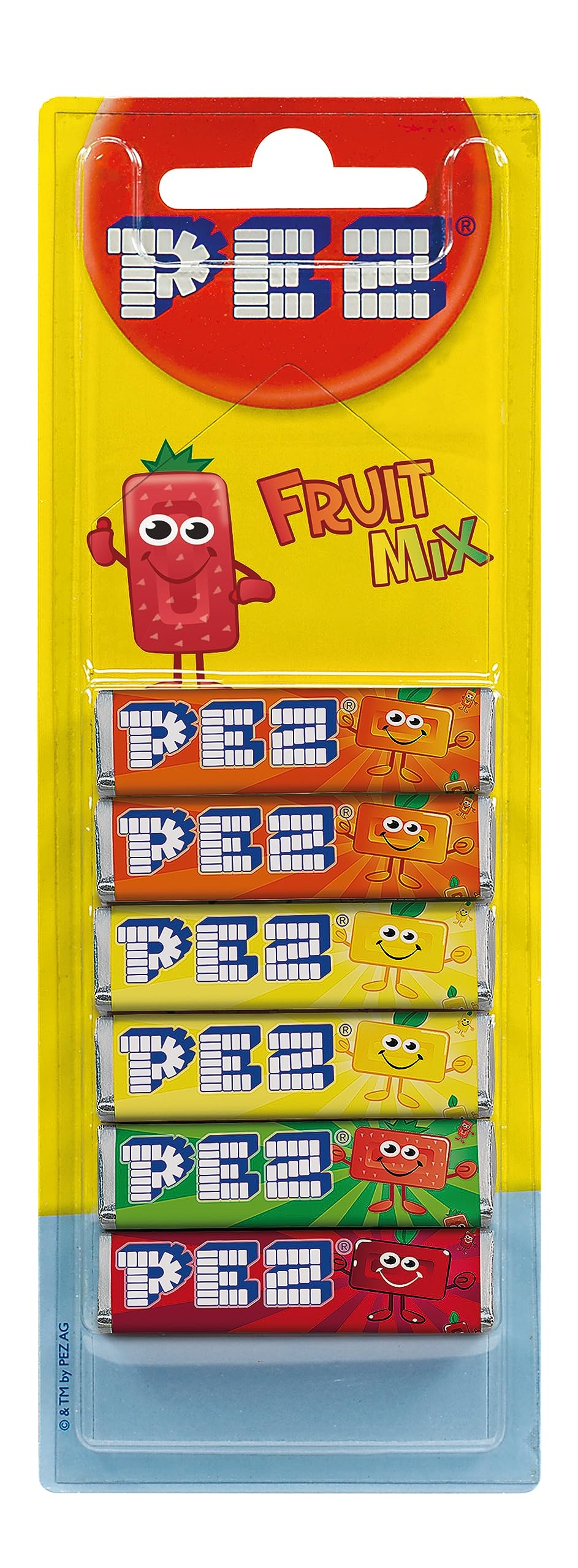 PEZ Refill Pack, Fruit Flavour Mix, Retro Vegetarian Gift Sweets, 6 x 17 g (Pack of 18)