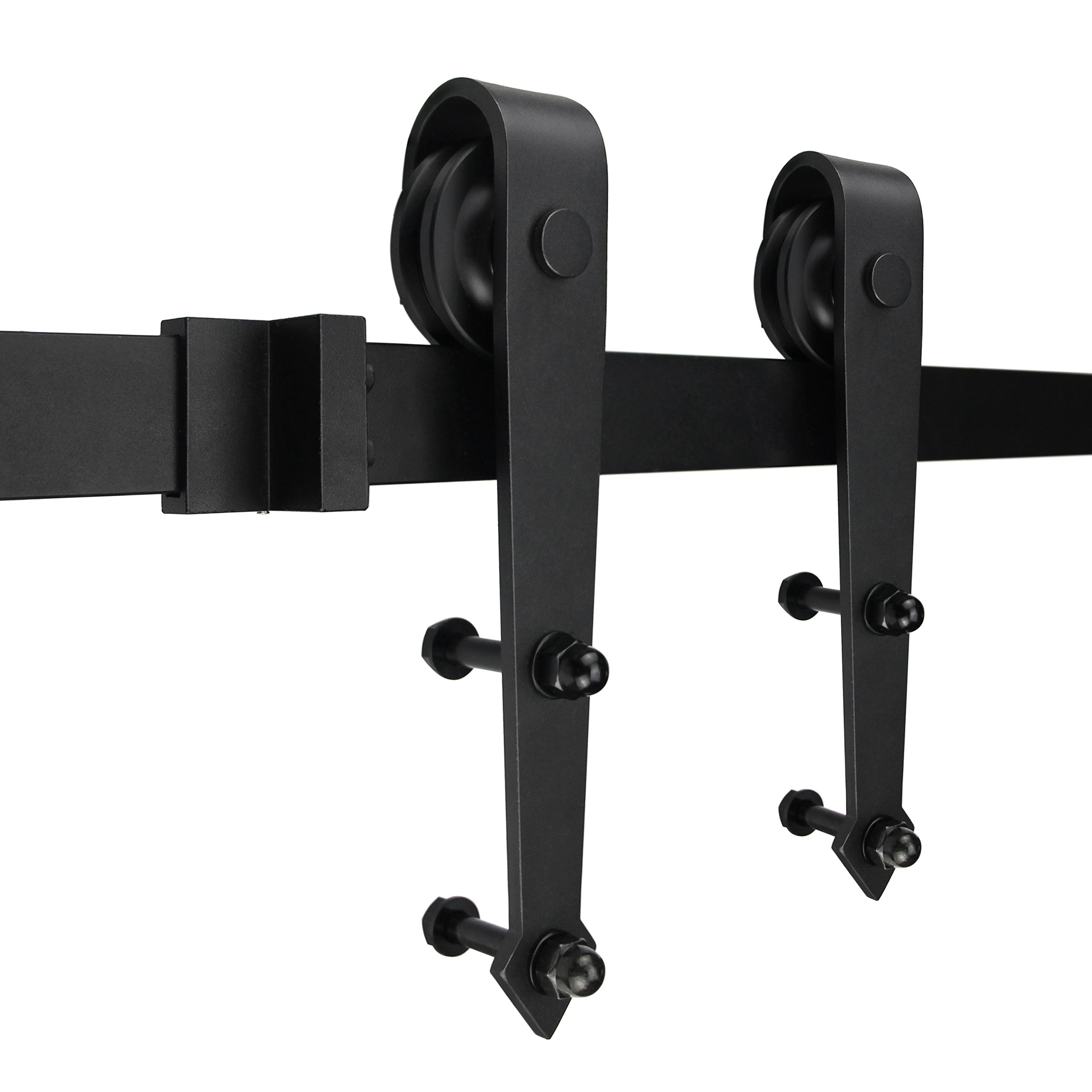 SMARTSTANDARD 8.0ft Sliding Barn Door Hardware (Black) (Arrow Shape Hangers) (1 | eBay