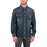 Carhartt Men's Montana Relaxed Fit Midweight Denim Long-Sleeve Snap Front Shirt