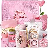 Happy Birthday Gifts for Teen Girls Women - Pink Birthday Gift Box for Women Self Care Mom Sister Wife Girlfriend Daughter Best Friend Coworkers, Womens Birthday Gifts Spa Gifts Basket Gift Sets