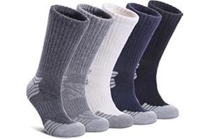 NOCIN COLOR Merino Wool Hiking Socks for Women Men Thermal Winter Warm Boot Socks Athletic Work Cozy Cushion Socks 5 Pairs