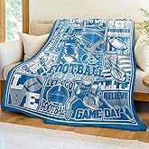 WKLKHMXBS Football Blanket Gifts for Men Women, Team Throw Blanket 60" x 50" for Football Lovers Fans, Soft Throw for Christmas Birthdays