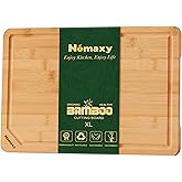 Homaxy Extra Large Organic Bamboo Cutting Boards for Kitchen, 18"x12" Wooden XL Cutting Board with Juice Groove and Handles, Charcuterie Butcher Block Wood Serving & Chopping Board - Pre Oiled