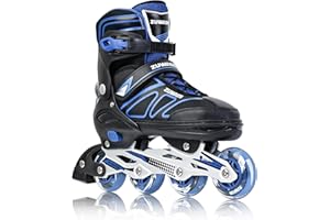 Zuwaos Womens Adjustable Inline Skates for Kids and Adults, Roller Skates with Featuring All Illuminating Wheels, for Girls a