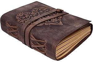 Leather Journal Lined Notebook - Journal for Women with Embossed Heart Shape, 7x5 Ruled Small Notebooks Kraft Paper - 400 pages Lined Paper College Ruled - Inspirational gifts for women by MOONSTER®