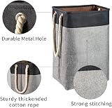 BrilliantJo 78L Large Collapsible Laundry Basket with Handles Black Grey view 5