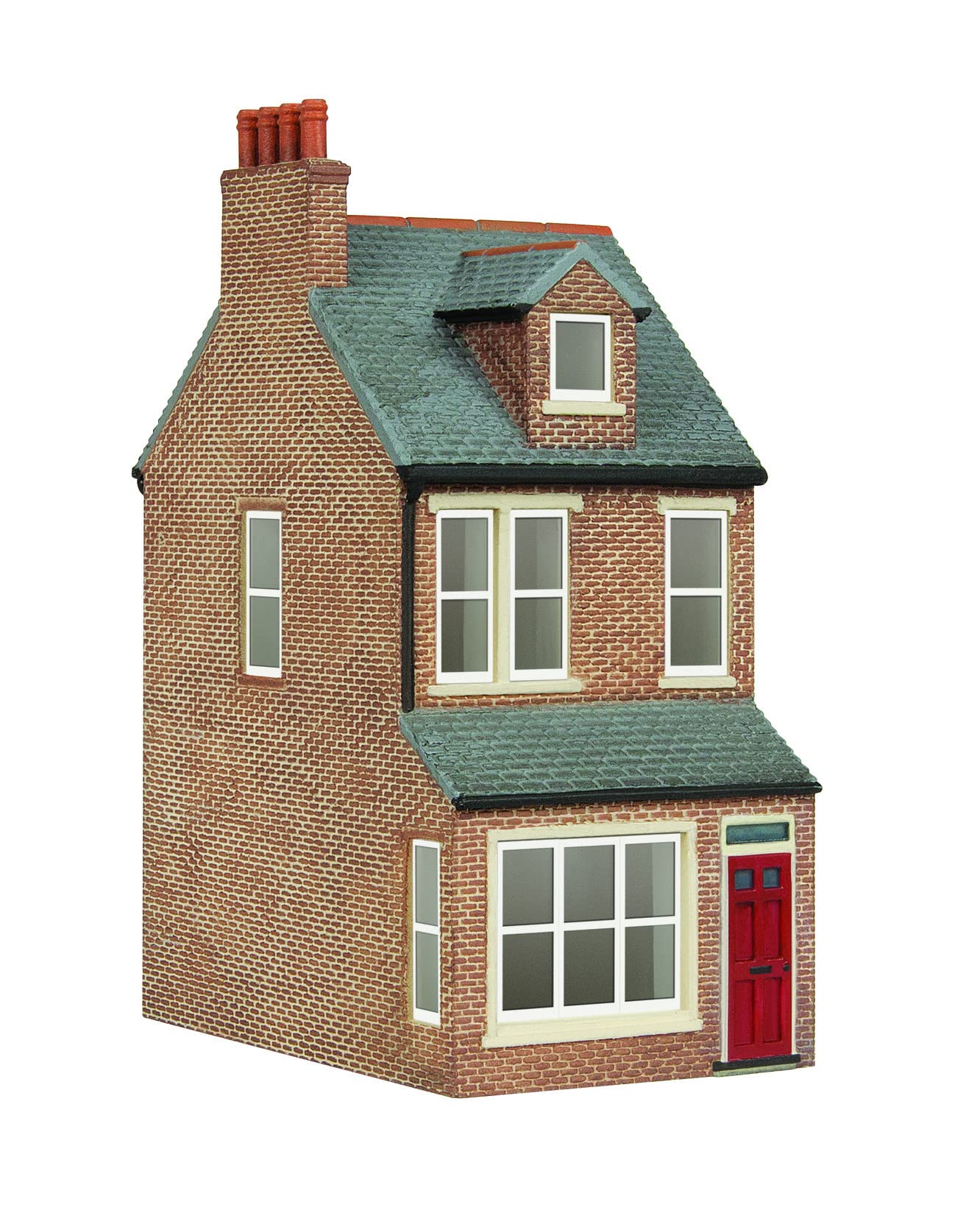 Hornby R7350 OO Gauge Victorian End of Terrace House (Left) - Model Railway Accessories, Miniature Diorama Scenery for Hornby Train Sets - Lifelike Building Models - Scale 1:76