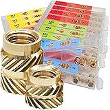 EEEEE M2 M2.5 M3 M4 M5 M6 (350pcs) Metric Threaded Inserts for Plastic Heat Set Insert Knurled Nut Insert Threaded Brass Inse