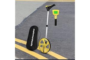 RAINLEOTI Measuring Wheel Digital Display,12.5" Rolling Measure Wheel in Feet/Meter,Digital Distance Measurement Wheel with Backlit Display High-Precise 5 Data Store with Portable Cloth Backpack