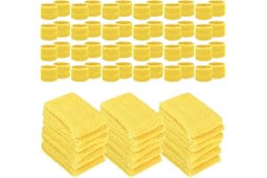 Leyndo 72 Pcs Wrist Sweatbands Bulk for Kids Field Day Cotton Terry Sweat Bands Sports Fan Wristbands Kids for Summer Camp Student Football Team Competition Party