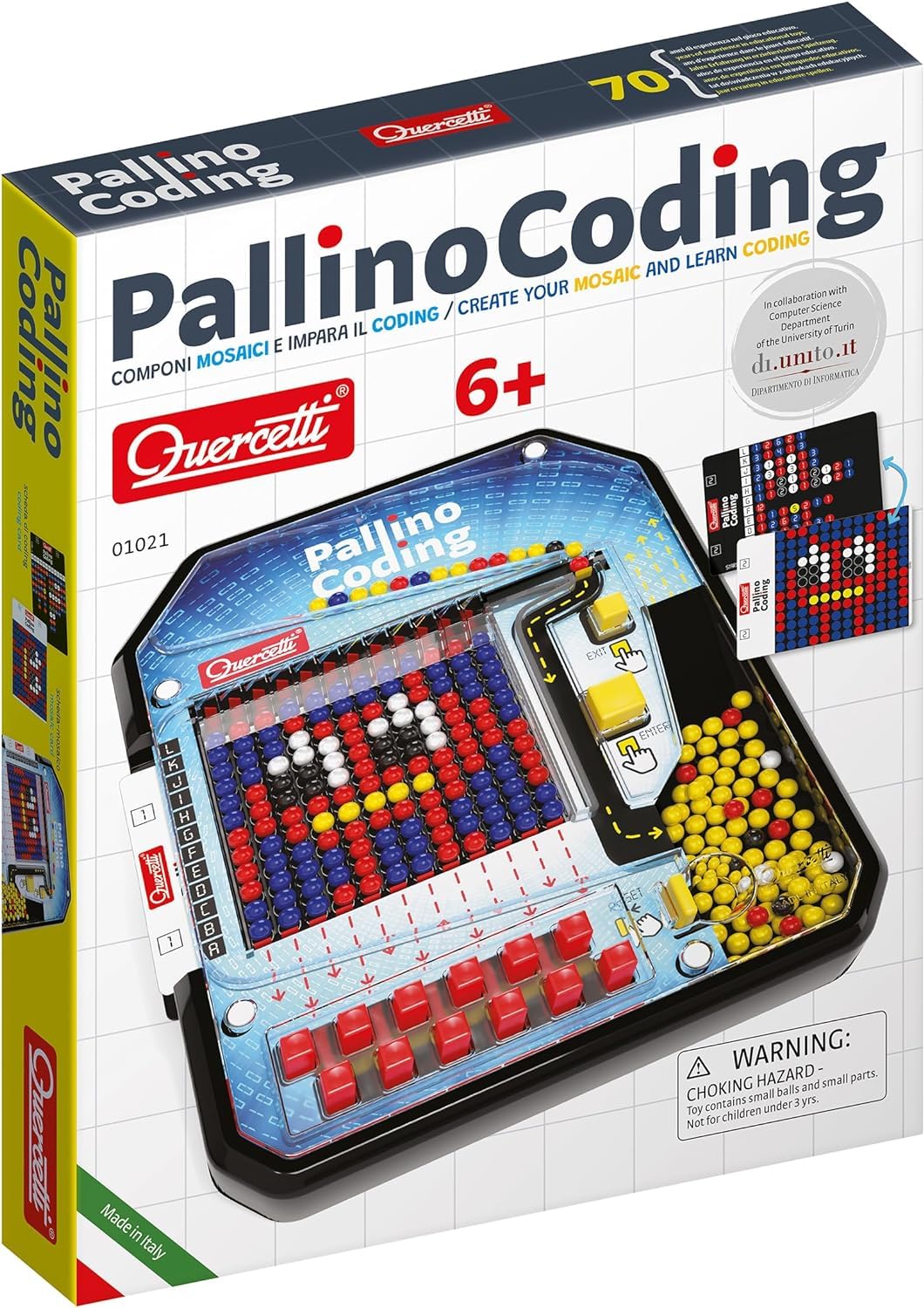 Quercetti - 1021 Pallino Coding STEM Learning and Coding for Kids Multicolour 1021