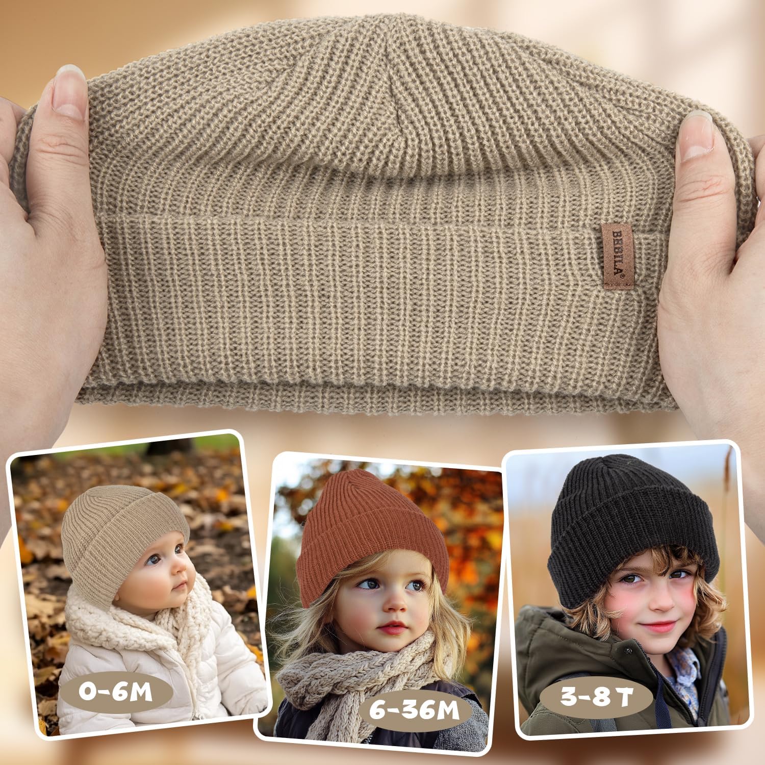 Bebila Baby Beanie Toddler Infant Winter Hats Knit Warm Caps for Boys Girls