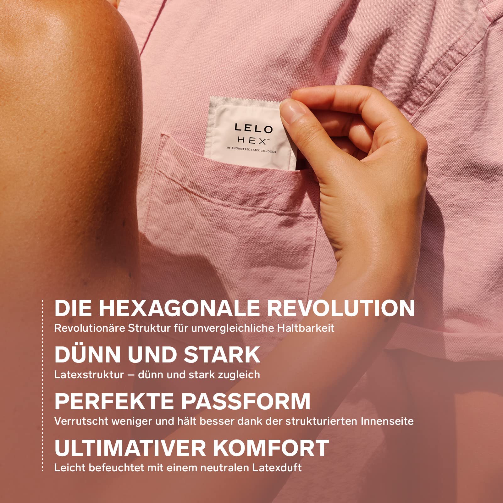 LELO HEX Original Ultradünne Kondome mit Größerer Stärke, Kondome für Männer, 54 mm im Durchmesser (72-Packung) 3
