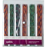 Knit Picks Double Pointed Wood Knitting Needles Set, 8 inches | 8" DPN set comes with six sizes from US 4 - 9 (3.5 - 5.5 mm), five needles per size, multicolor Mosaic color.