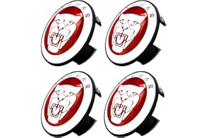 AULPEE Wheel Hub Center Cap Center Logo Emblem Hub Cover 59mm ABS Material Compatible with XE XF XJ F-Type F-PACE Accessories (JG Red)