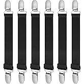 Gtziqa 6 Pcs Elastic Cinch Clip, Clothing Cinch Clip Dress Tightener Waist Cincher Clips Belt Clips for Jeans, Pants