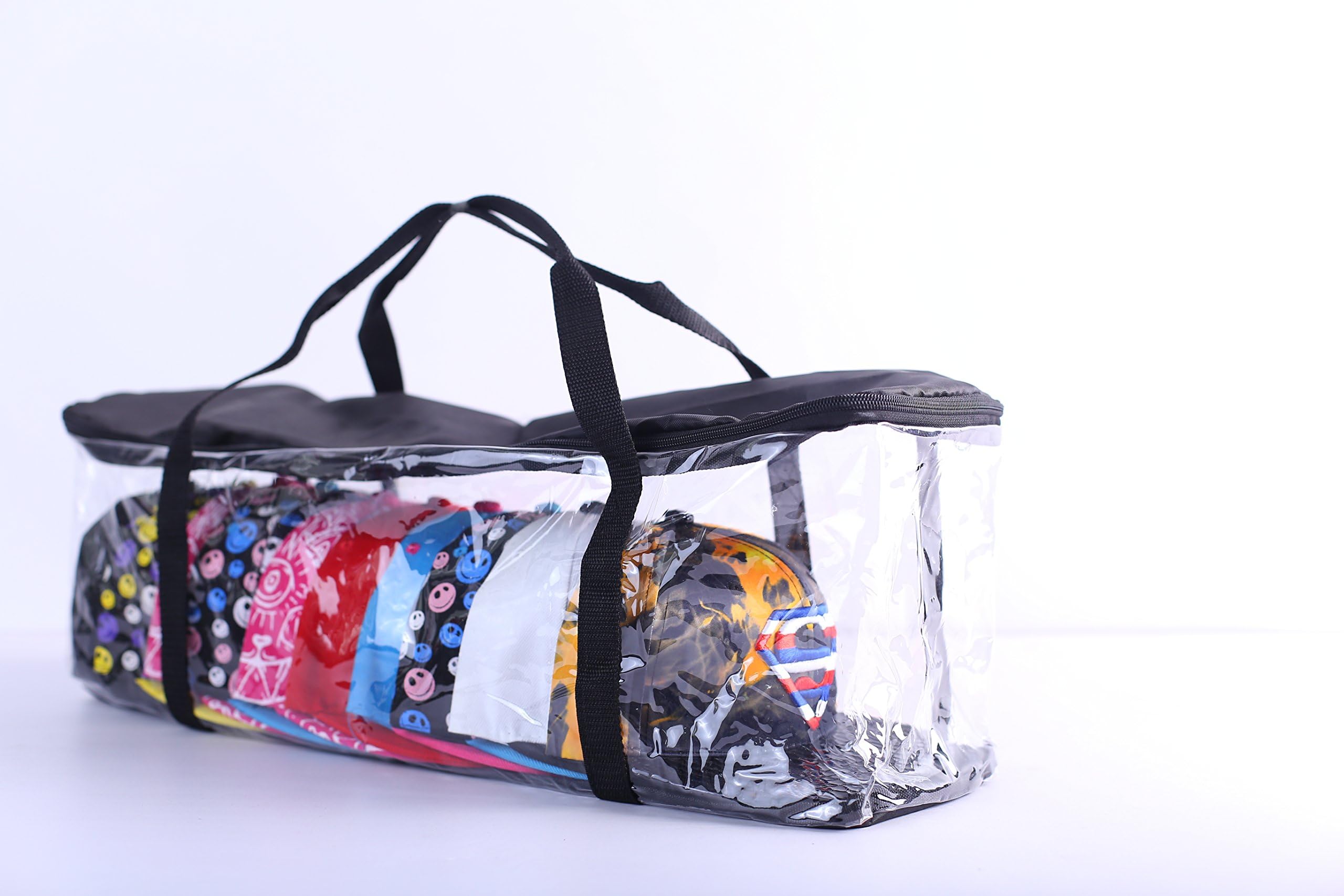 Imperius Set of 2 Hat Storage Bag - Holds 18 Hats - Transparent Hat Organizer for Baseball Caps For Hat Display - Cap Storage Bag Moistureproof with Zipper and Handles Dustproof Travel Hat Rack