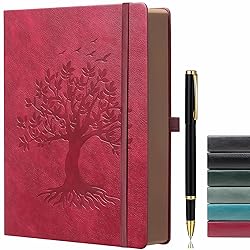 Thick Lined Journal Notebook with Pen, 360 Pages