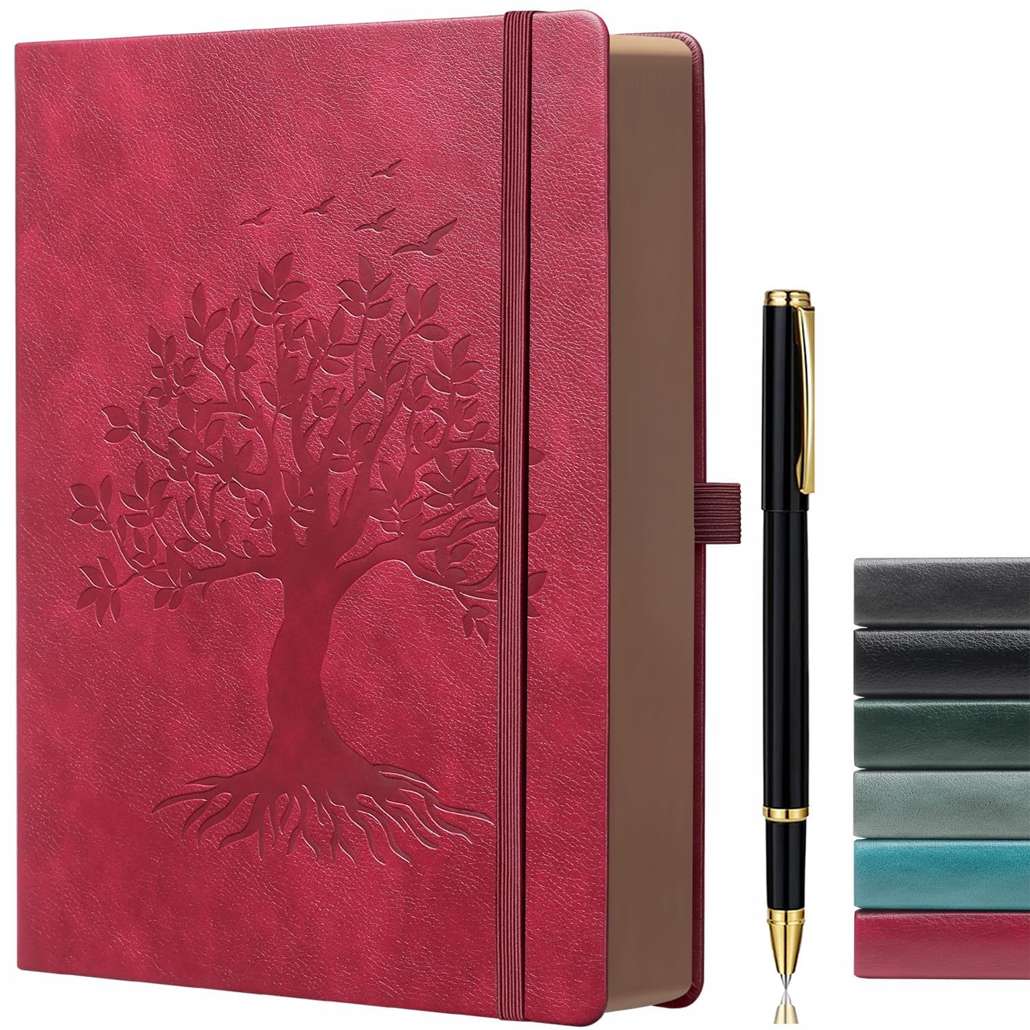 Thick Lined Journal Notebook with Pen, 360 Pages