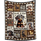 Dachshund Blanket,Just A Girl Who Loves Dachshund Gifts Super Soft Cozy Decorative Blanket,Weiner Dog Throw Blanket Weiner Dog Lovers Gifts for Women,40"x50"-Throw Size