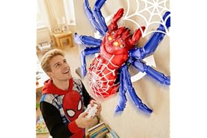 FANPROMS Wall Climbing Spider, Rechargeable 2.4GHz Remote Control Spider Toys with Glowing Eyes, 360°Rotating Wall Crawler Sp