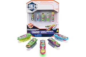 HEX Bots Nano 5 Pack, 4 Mini Bots with Bonus Flash Bot, Sensory Toy for Kids & Cats, Vibration Technology, Mini Robot Toy for