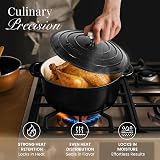 Nuovva Enamelled Cast Iron Dutch Oven 6.4 Quart with Lid 28cm Black view 7