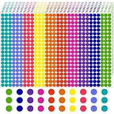 6000 PCS 1/4" Small Dot Stickers Round Color Coding Labels Circle Dots Labels Sticker for Office, Classroom Etc