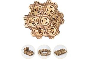 JIGTOY 3D Puzzles for Adults Wooden Fidget Toys After Assembling Will Get Cool Desk Gadgets, Magic Cube Shape Shifting Box Flip Blocks