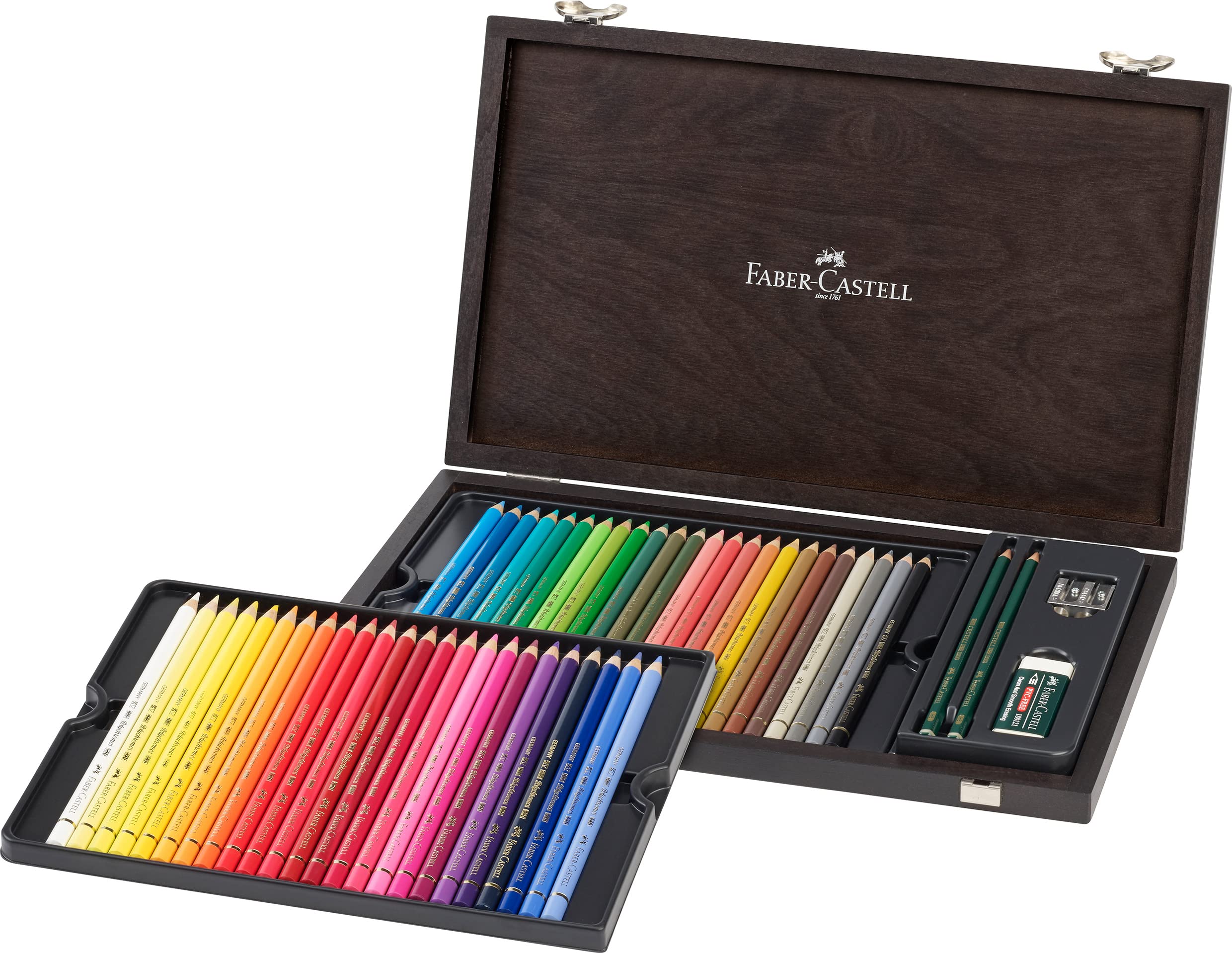Faber-Castell Art & Graphic Polychromos Colour Pencil, Multicoloured, Wooden Case of 48, Art, Craft, Drawing, Sketching, Home, School, University, Colouring