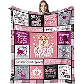 Jnufoju Corgi Gifts for Corg Lovers/Girls/Women/Kids, Corgi Mom/Owner/Themed Gift Throw Blanket 60" x 50"
