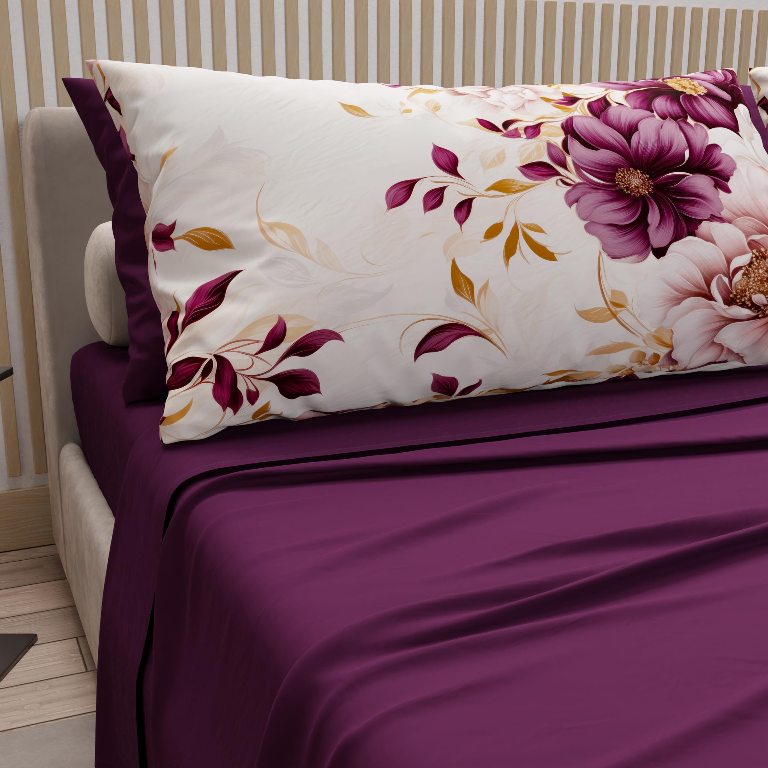 PETTI Artigiani Italiani - Cotton Sheets with Pillowcases in Digital Print, Single Bed Sheet, Single Bed Set, Dalian, 100% Made in Italy