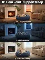 OKPOW Donut Dog Bed 50cm Calming Round Puppy Cat Pet Bed Non Slip Bottom view 4