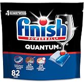 Finish Quantum Dishwasher Pods, No Pre-Rinse Dishwasher Detergent Soap Removes 24HR Dried-On Stain and Grease, Leaving a Virtually Spotless Shine, 82 Count