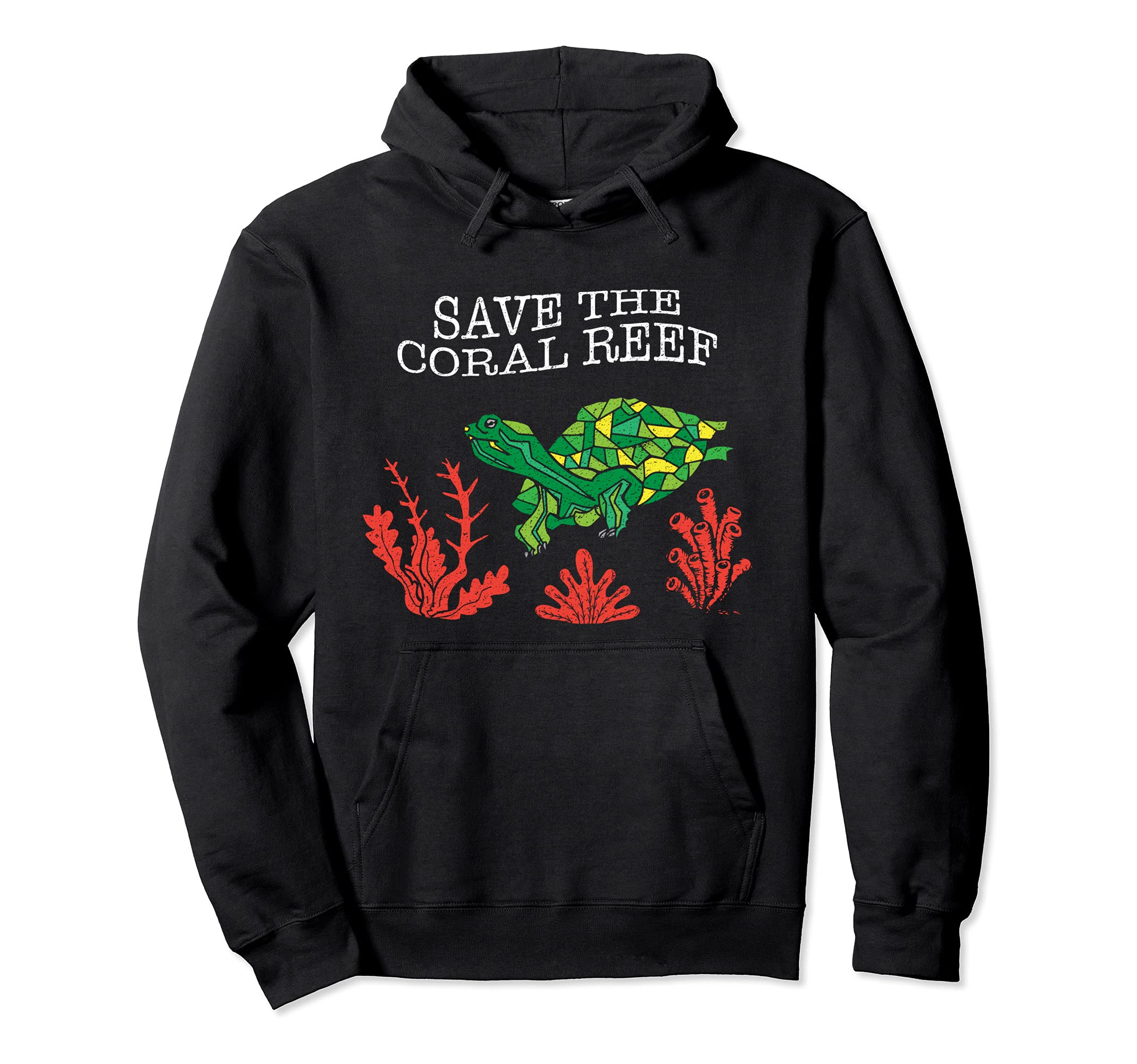 Turtle Coral Save the coral reef environmental protection Pullover Hoodie