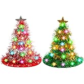 Farochy Christmas Tree Hat with Lights - Santa Hat 30 LED Colorful Lights Christmas Costume