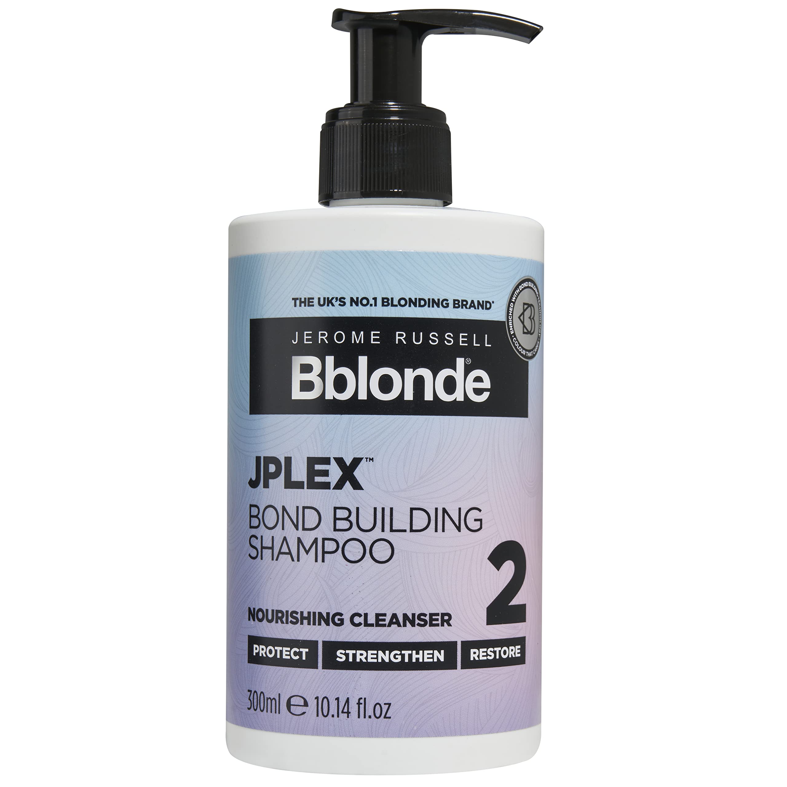 Jerome Russell Bblonde JPLEX 2 Bond Building Shampoo - Nourishing Cleanser Hair Treatment to Protect, Strengthen & Restore Damaged Hair, 300ml