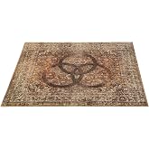 DRUMnBASE Vintage Persian Style Stage Rug, Non Slip Waterproof Rug for Stage or Studio Use to Reduce Vibrations, Amber Bonzo, 6 FT X 5.25 FT