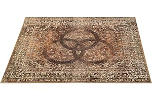 DRUM N BASE DRUMnBASE Vintage Persian Style Stage Rug, Non Slip Waterproof Rug for Stage or Studio Use to Reduce Vibrations, Amber Bonzo, 6 FT X 5.25 FT