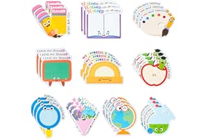 Xqumoi 30 Pack Teacher Sticky Notes - Teacher Notepads Book Pencil Ruler Shaped Set Self Sticky Writing Memo Pads Page Marker for Teacher Appreciation Gift Back to School Supplies Office Supplies