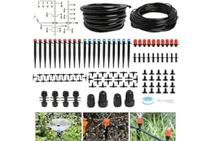 MAOTONG 170FT Drip Irrigation System Kit, Automatic Garden Watering Misting System for Greenhouse, Yard, Lawn, Plant with 1/2 inch Hose 1/4 inch Distribution Tubing