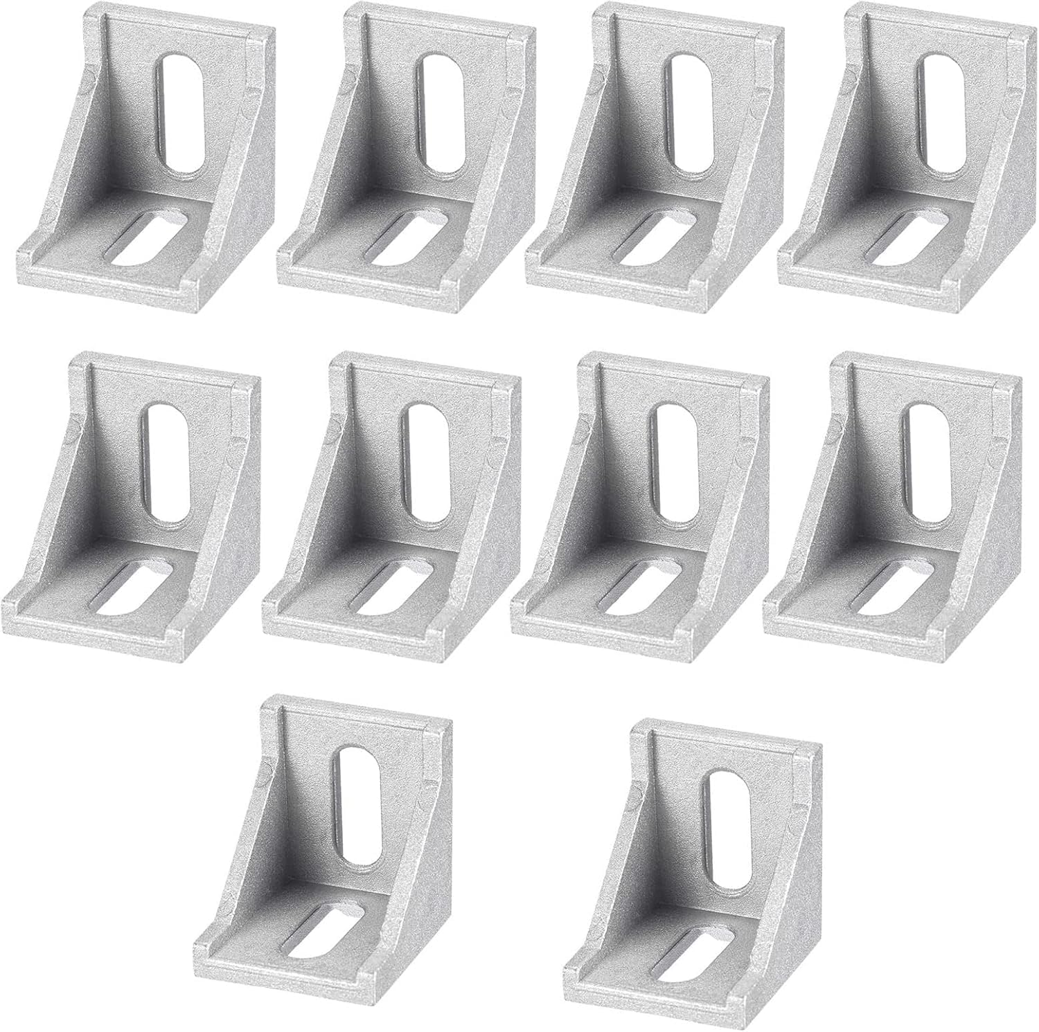 MACHSWON 40mm x 40mm Aluminum Brackets,Corner Brace for Aluminum Extrusion Profile,Inside Corner Bracket Gusset,10 Pcs(Silver)
