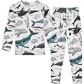 Vozoza Pajama Sets Long Sleeve Top with Pants Cotton Soft Sleepwear 2 Piece Pjs Set