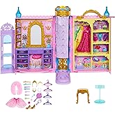 Mattel Disney Princess Toys, Ready for The Ball Closet Playset Opens to 2 Feet Wide & Includes 2 Fashions, 25 Accessories, Storage & More