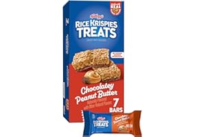 Rice Krispies Treats Crispy Rice Squares, Kids Snacks, Snack Bars, Chocolatey Peanut Butter, 5.4oz Box (7 Bars)